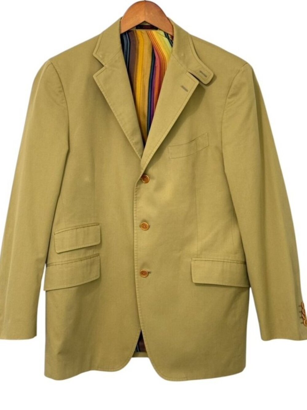 Etro Men's 100% Cotton Blazer Sport Coat Tan 3-Button Upscale Casual IT 54/US 44 - Picture 2 of 16
